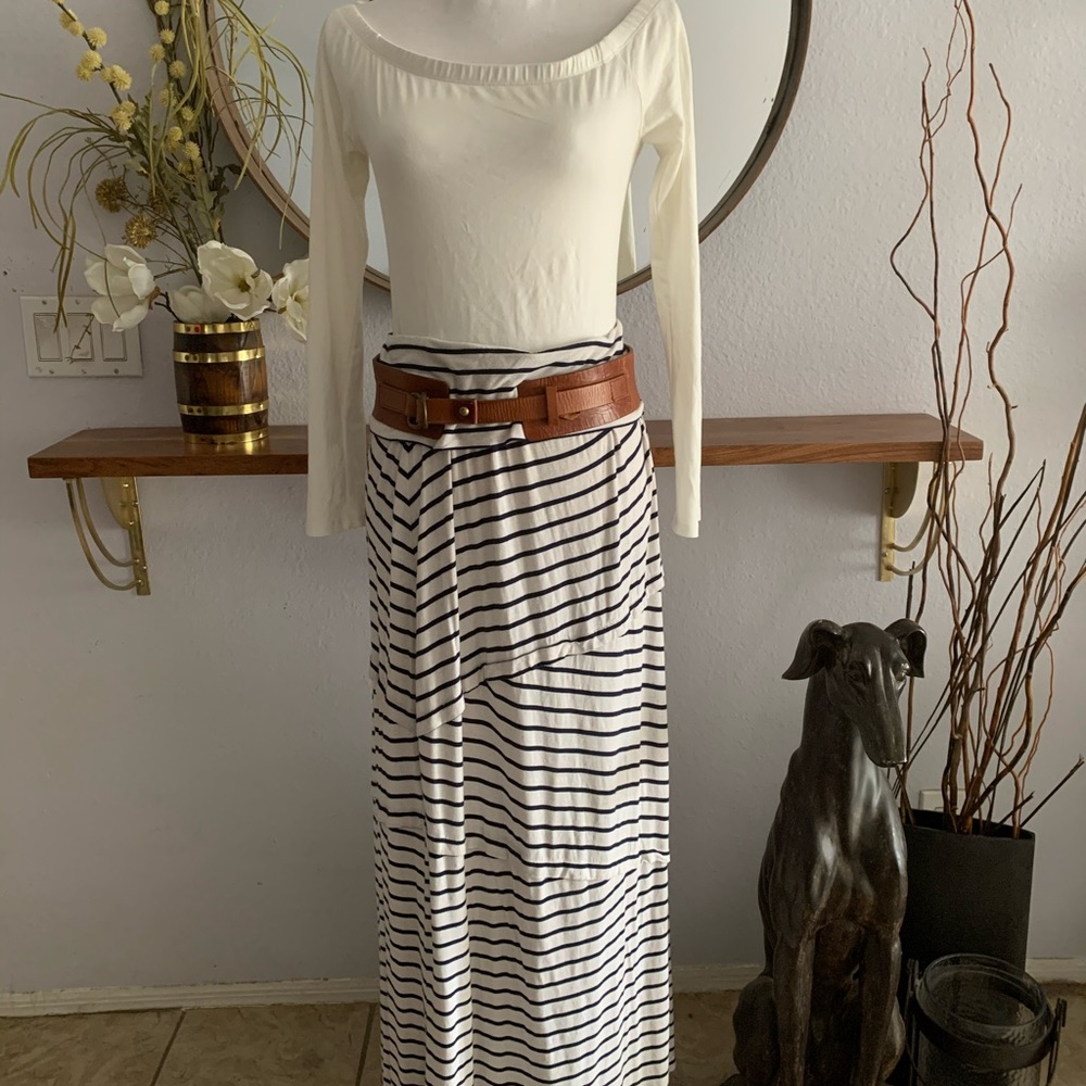 2 for $15 when bundled Studio M striped maxi skirt